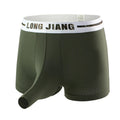 Men's solid colour ice silk boxer shorts in mid-waist trunk style