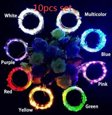 2M wine bottle light string with 20 LEDs on silver copper wire and bottle stopper