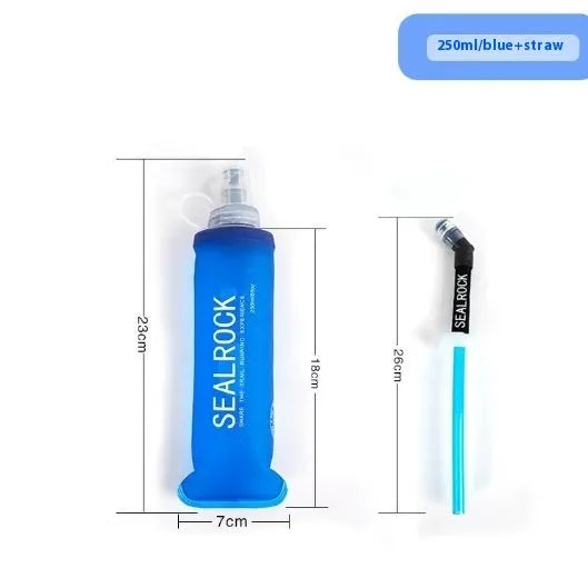 Plastic portable straw with suction tube for outdoor hydration during mountain climbing and biking