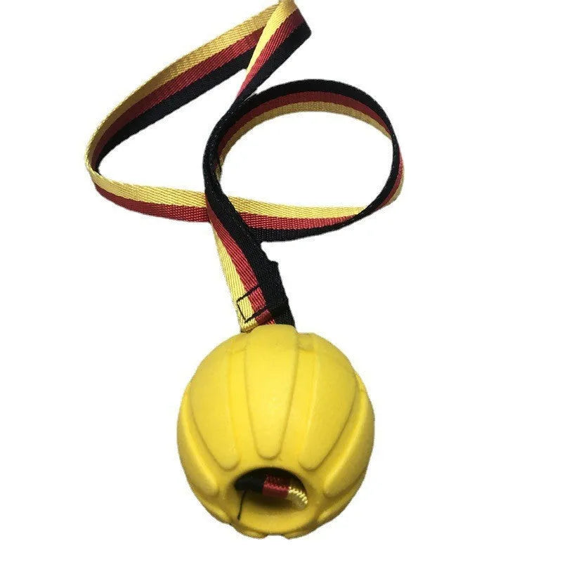 EVA floating dog training ball in camouflage colour with tetherball design for water retrieval