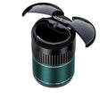 Metal car ashtray with automatic lid measuring 113mm by 72mm in multiple colours
