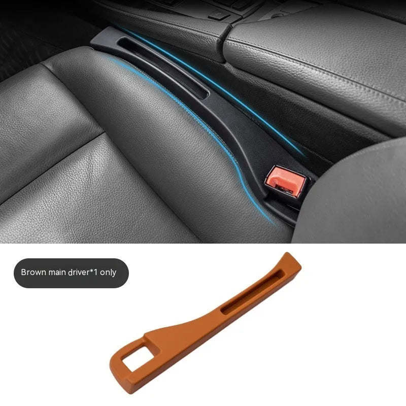 Black plastic car seat gap storage organiser box with handle