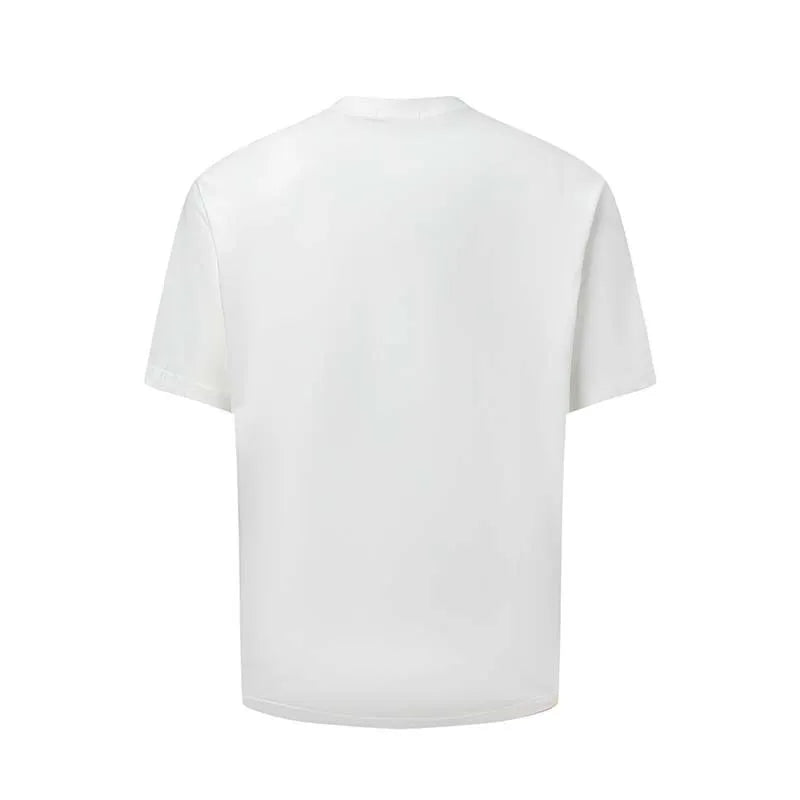 Men's American-style letter printed round neck t-shirt in cotton blend fabric