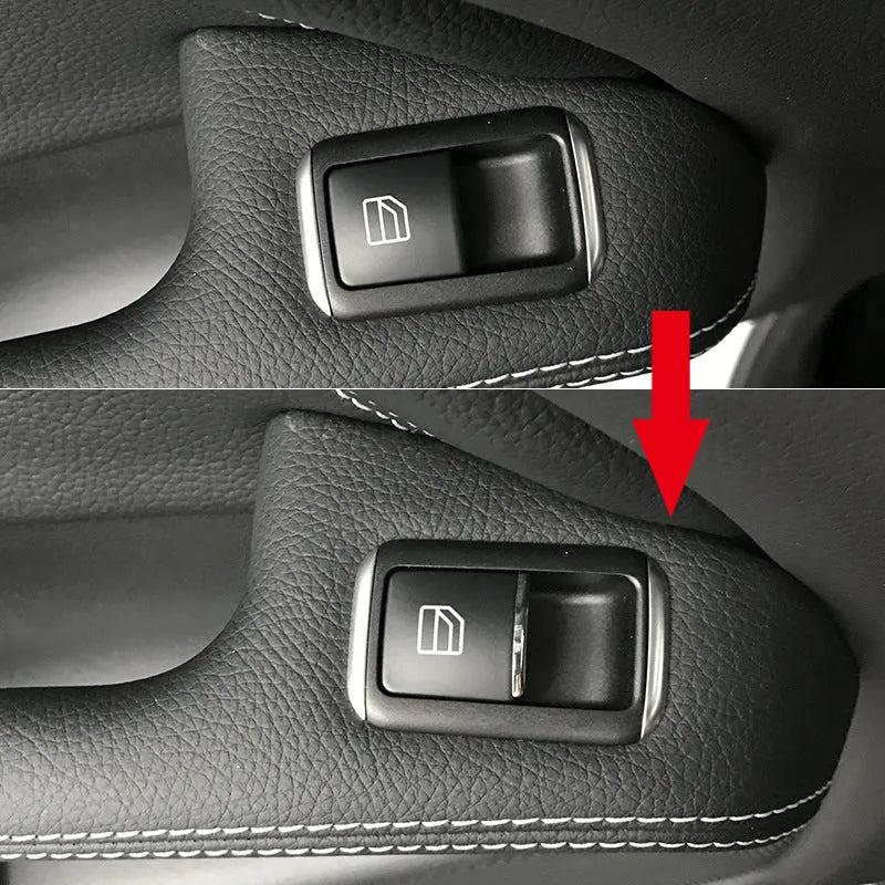 Black glitter ABS plastic window lift button decorative sticker for car interior customisation