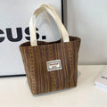 Japanese style corduroy crossbody bag in dark brown, grey, or ivory white with large capacity