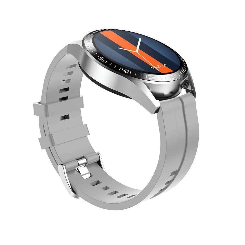 Black GS3 Max smartwatch with a silicone strap on a wrist, showing a home screen with health metrics.