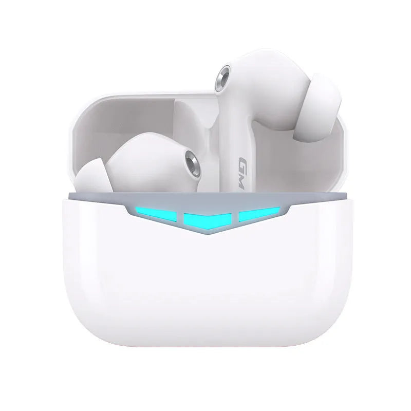 True wireless gaming Bluetooth headset with charging case and silicone earmuffs in four colour options