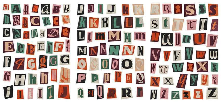 Set of cute printed English letter and weekly word stickers for labelling and crafts.