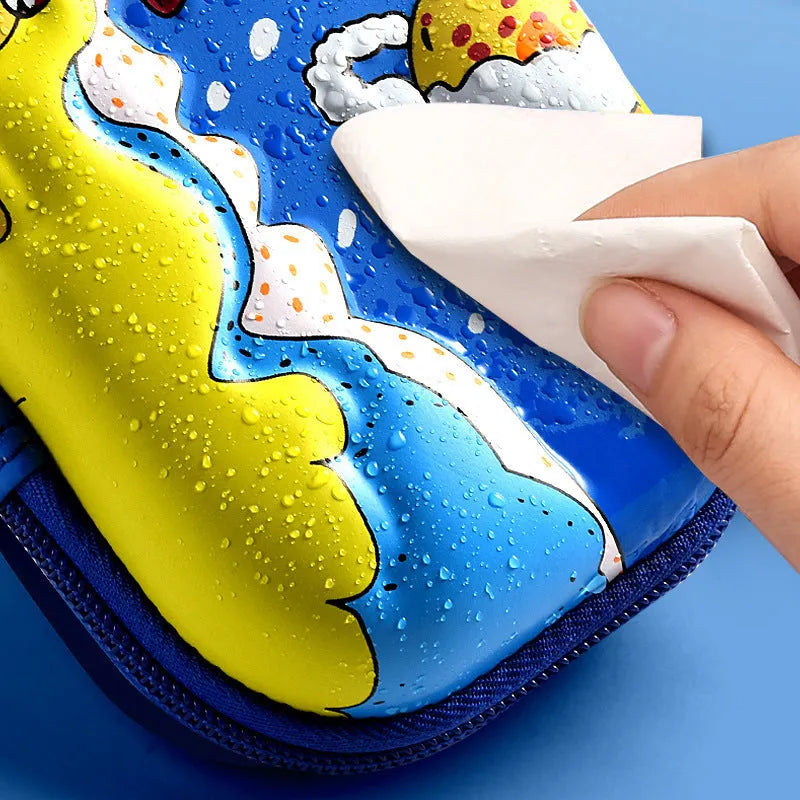 3D leather pencil case with zip closure showing one of 22 available colour pattern designs