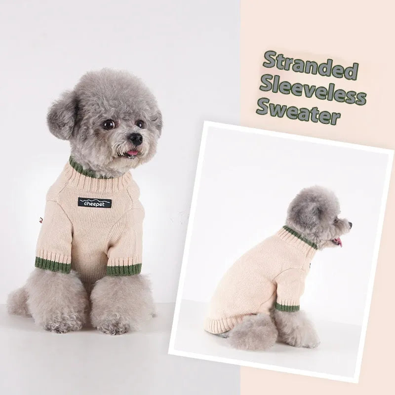 British style two-leg pet sweater in wool for dogs and cats during autumn and winter