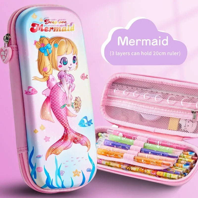 3D leather pencil case with zip closure showing one of 22 available colour pattern designs