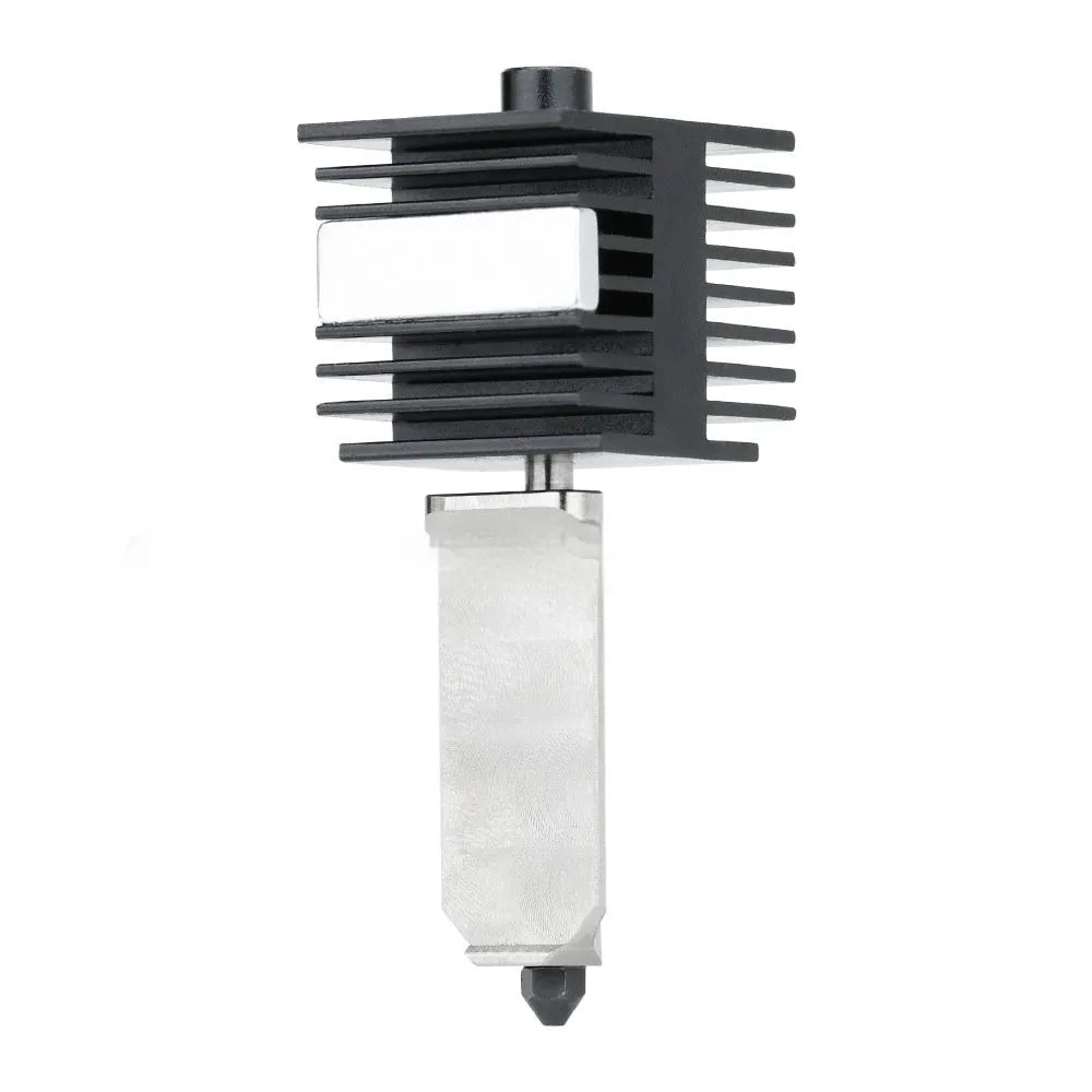 Bambu Lab A1 Mini 3D printer hardened steel nozzle hot end kit with four nozzle sizes and black silicone sleeves.