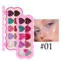 Ten-colour pearlescent eye shadow palette for punk and festival makeup styles