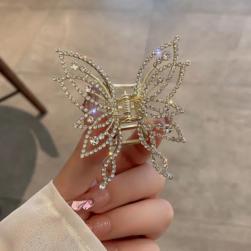 Butterfly hair clip barrette for women with alloy construction and decorative design