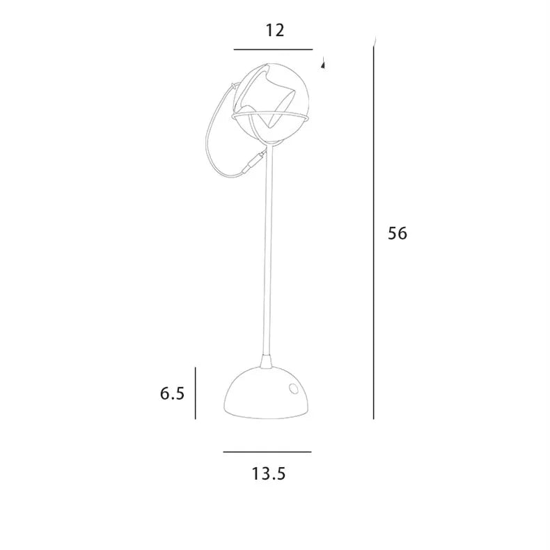 White desk lamp with glass shade and touch-sensitive dimmer switch.