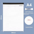 A4 tearable grid notebook with ivory white pages and adhesive binding, shown in open position