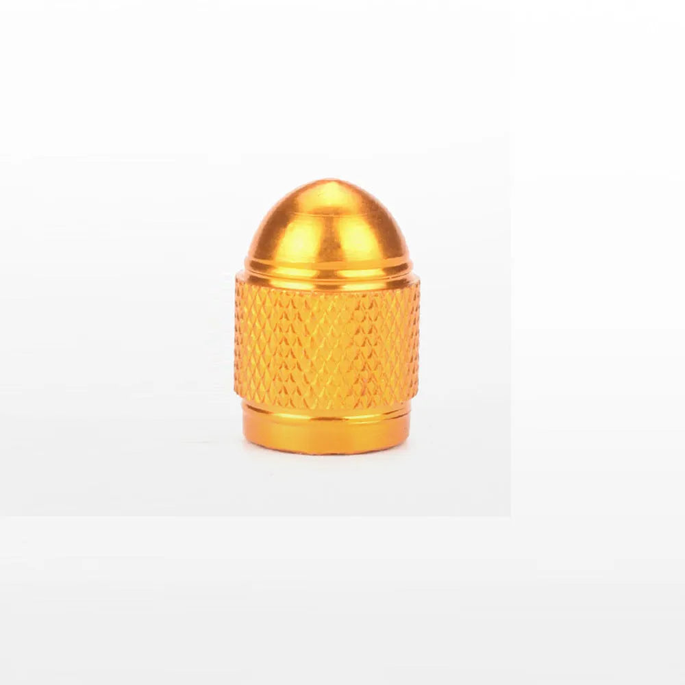 Aluminium mountain bike tyre valve cap in five colour options with screw fitting