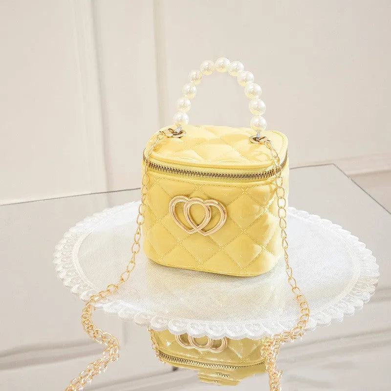 Women's PVC bucket gel bag with heart pattern in various colours