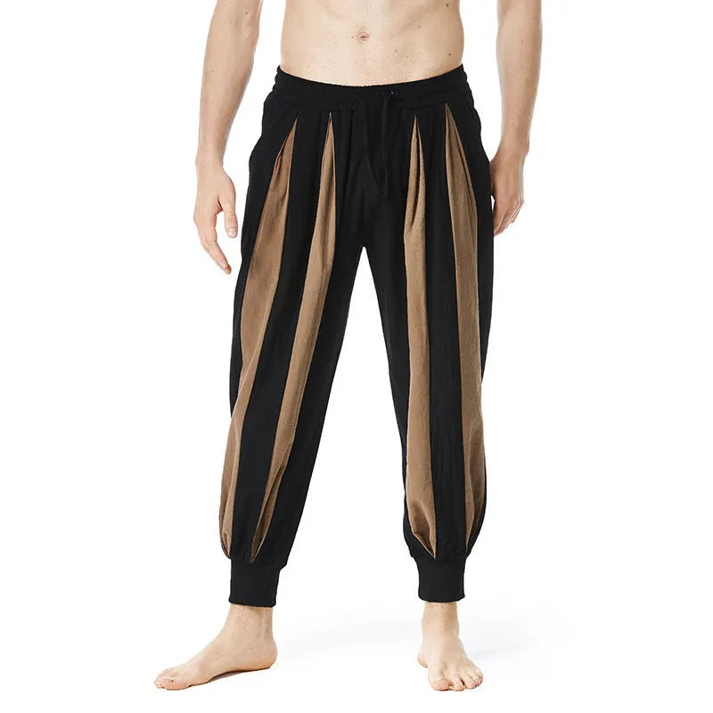 Men's straight-leg casual trousers in polyester available in four colours and six sizes