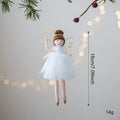 Pink and white cloth plush ballet angel doll ornament with modern minimalist design