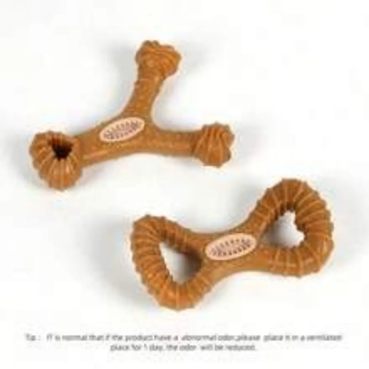 Rubber dog chew toy in 8-shape and Y-shape designs for dental cleaning and interactive play