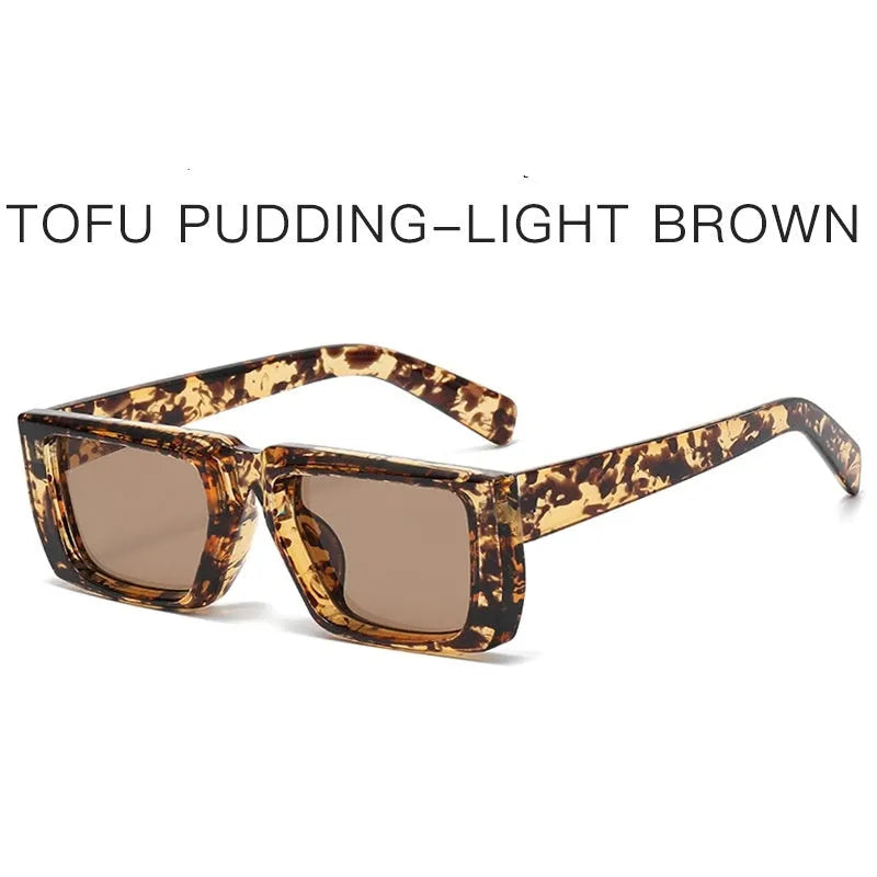 Special-shaped sunglasses with UV400 protection in multiple colour options including black, blue, green and transparent frames