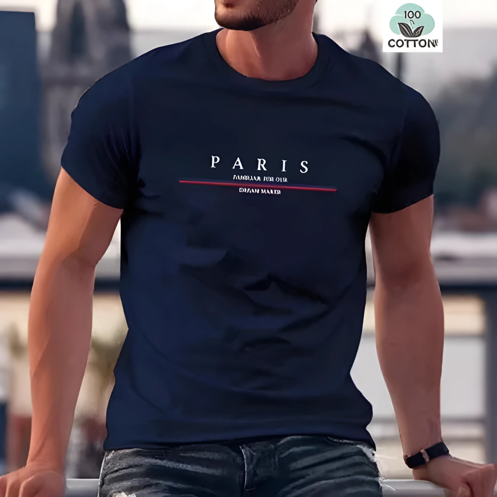 Men's heavy letter printed cotton T-shirt in loose casual fit available in four colours