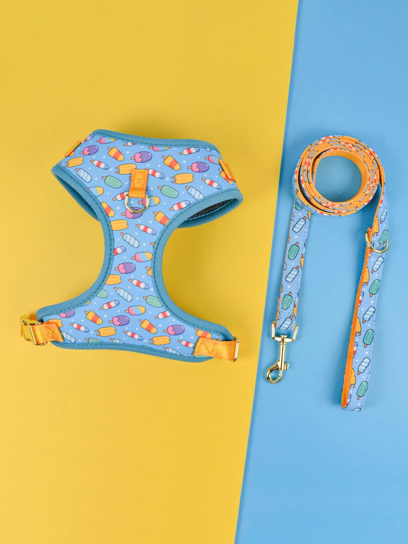 Colourful pet haulage rope with chest-back traction belt suit for medium and large dogs