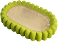 Green oval sisal cat scratching pad bowl serving as a cat bed and furniture protector