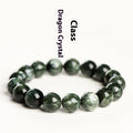 Green Dragon Crystal bracelet with 8-9mm round beads featuring geometric Ruyi design elements