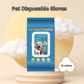 Pack of disposable pet gloves for cat bathing and cleaning supplies showing 20 pieces per pack