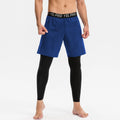 Men's grey quick-drying high elasticity tight fitness trousers for running and gym